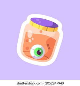 Isolated cute halloween witch potion with an eye icon Vector illustration