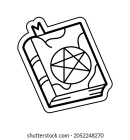 Isolated cute halloween witch spellbook icon Vector illustration