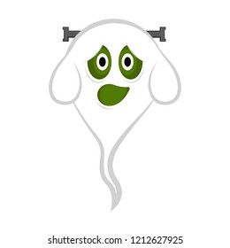 Isolated cute halloween zombie ghost. Vector illustration design