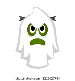 Isolated cute halloween zombie ghost. Vector illustration design