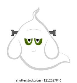 Isolated cute halloween zombie ghost. Vector illustration design