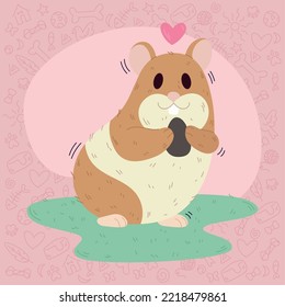 Isolated cute hamster cartoon character Vector illustration