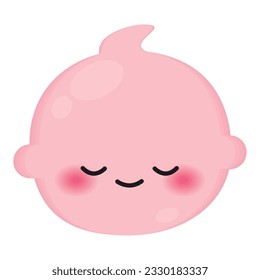 Isolated cute happy baby emoji icon Vector