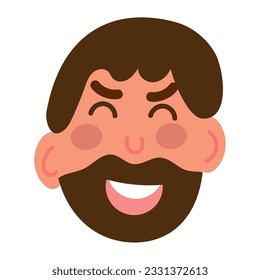 Isolated cute happy boy character avatar sketch Vector