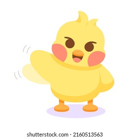 Isolated cute happy chick cartoon character Vector illustration