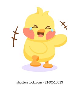 Isolated cute happy chick cartoon character Vector illustration