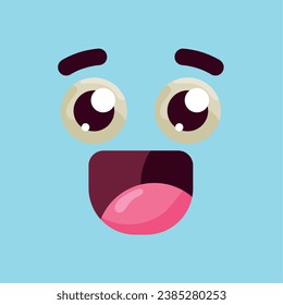 Vector de expresión facial aíslado lindo y feliz