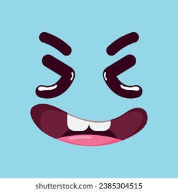 Vector de expresión facial aíslado lindo y feliz
