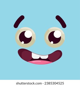 Vector de expresión facial aíslado lindo y feliz