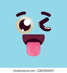 Vector de expresión facial aíslado lindo y feliz