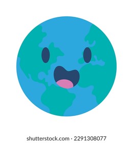 Isolated cute happy planet earth character Vector