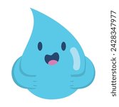 Isolated cute happy water drop character Vector illustration