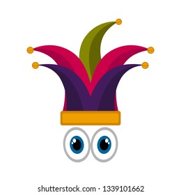 Isolated cute harlequin face. April fool day. Vector illustration design