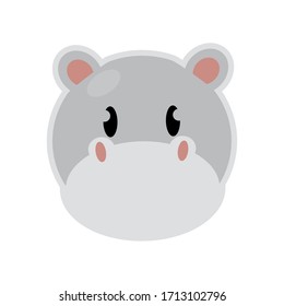 Isolated cute hippopotamus cartoon. Zoo animal - Vector
