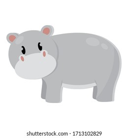 Isolated cute hippopotamus cartoon. Zoo animal - Vector