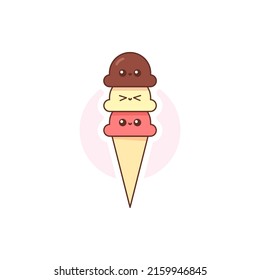 Isolated cute ice cream simple vector logo design