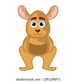 Isolated cute kangaroo on white background - Vector