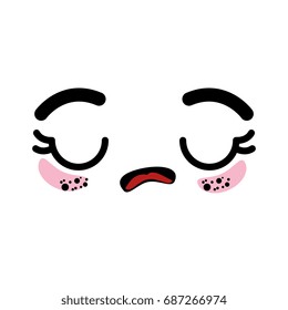 isolated cute kawaii face