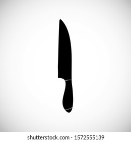 Isolated cute knife. Simple cutting icon silhoutte. Kitchen object hand drawn for logo, cafe, restaurant. Vector Illustration 