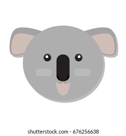 Isolated cute koala face on a white background, Vector illustration