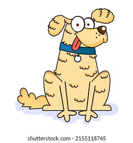 Dibujo de raza de perro labrador lindo aislado Isolación Ilustración vectorial