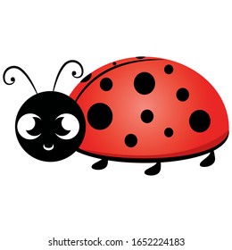 Isolated cute ladybug cartoon. Cute insect - Vector