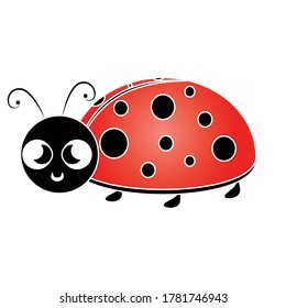 Isolated cute ladybug cartoon. Cute insect - Vector