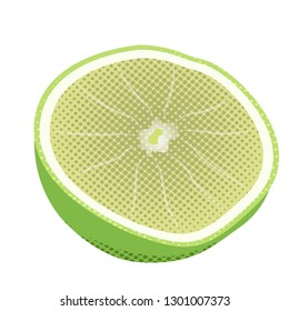 Isolated cute lemon. Halftone style. Vector illustration design