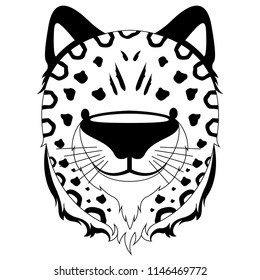 Isolated cute leopard avatar