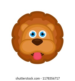 Isolated cute lion avatar