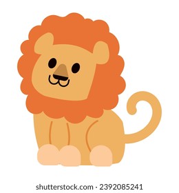 Isolated cute lion character Vector illustration