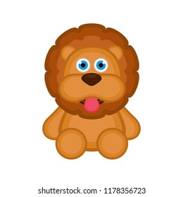 Isolated cute lion icon
