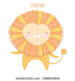 
Isolated cute lions on white background for you designs and art prints
