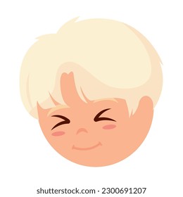 Isolated cute male kid character avatar Vector