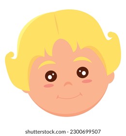 Isolated cute male kid character avatar Vector