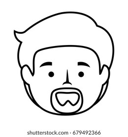 isolated cute man face