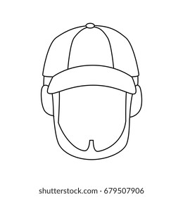 isolated cute man face