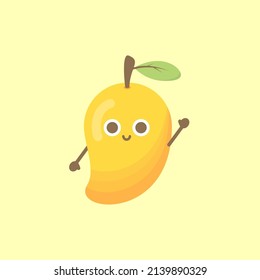 Isolated Cute Mango Simple Vector Logo Design