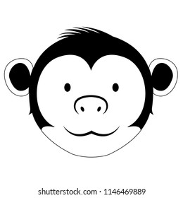 Isolated cute monkey avatar