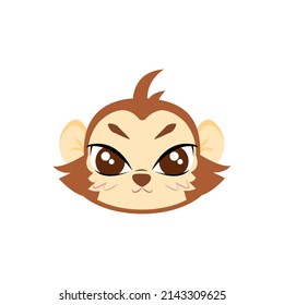 Isolated Cute Monkey Avatar Zodiac Sign Vector Illustration