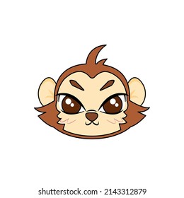 Isolated Cute Monkey Avatar Zodiac Sign Vector Illustration