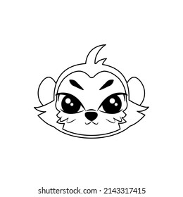 Isolated Cute Monkey Avatar Zodiac Sign Vector Illustration