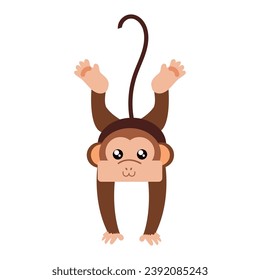 Isolated cute monkey character Vector illustration