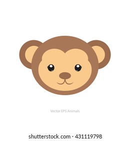 Isolated cute monkey on a white background