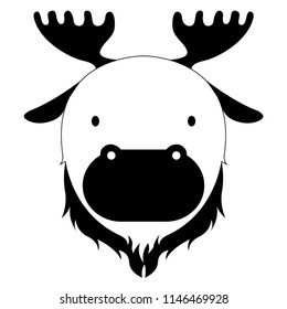 Isolated cute moose avatar