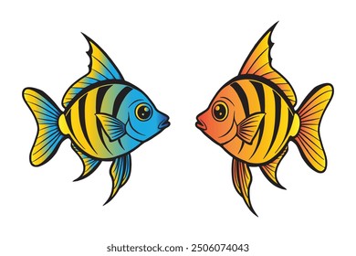 Isolated Cute Nemo Fish Cartoon Vector Illustration