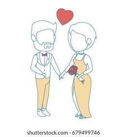 isolated cute newlywed couple