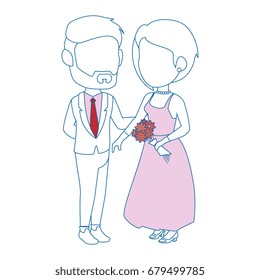 isolated cute newlywed couple