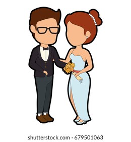 isolated cute newlywed couple