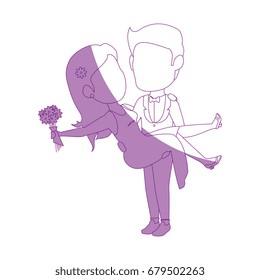 isolated cute newlywed couple